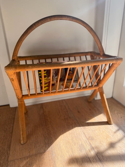 Oversized bamboo magazine rack