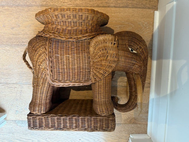 Vintage Rattan Elephant