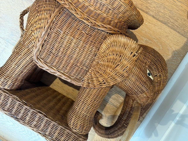 Vintage Rattan Elephant