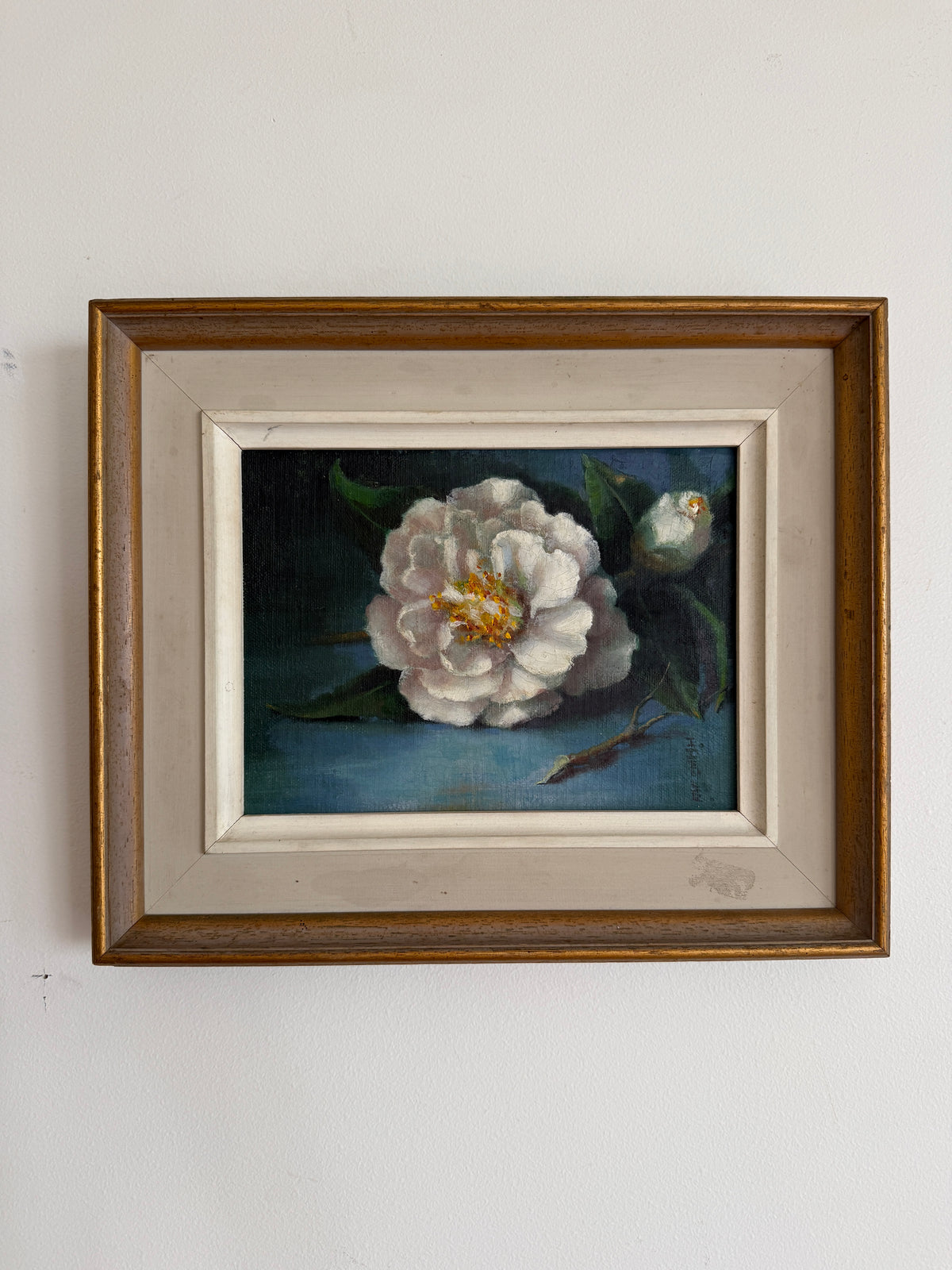 White camellia oil painting