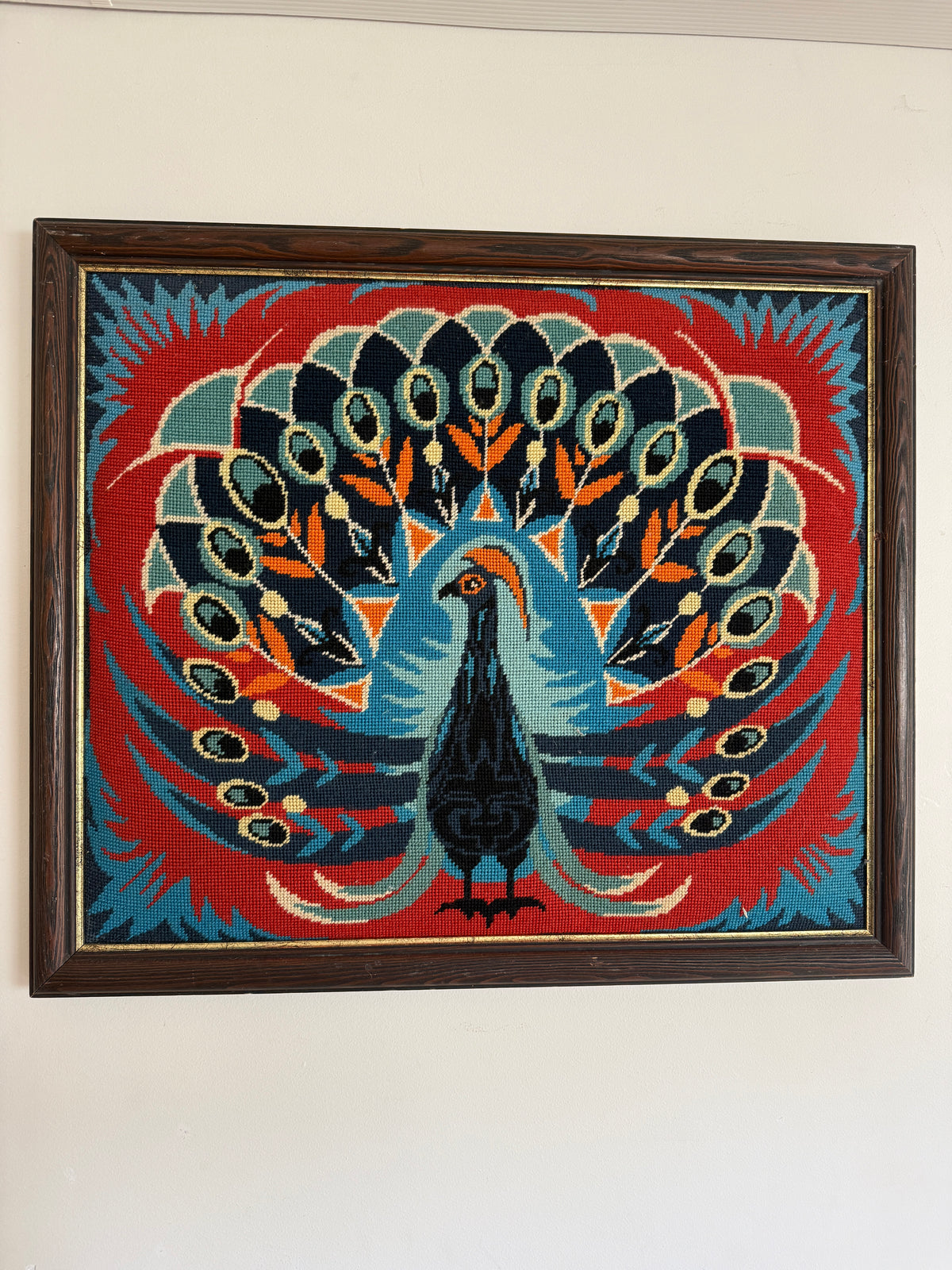 Vintage peacock tapestry