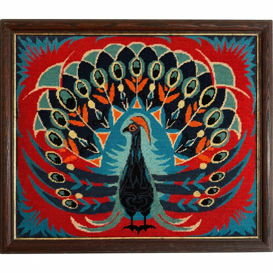 Vintage peacock tapestry