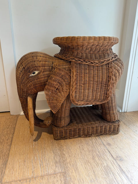 Vintage Rattan Elephant