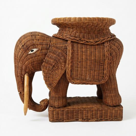 Vintage Rattan Elephant