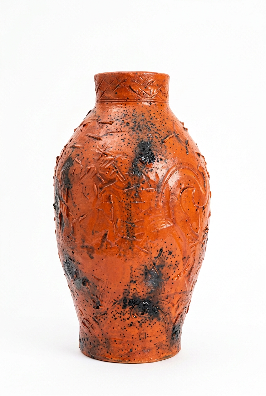 Terracotta hand-made vase